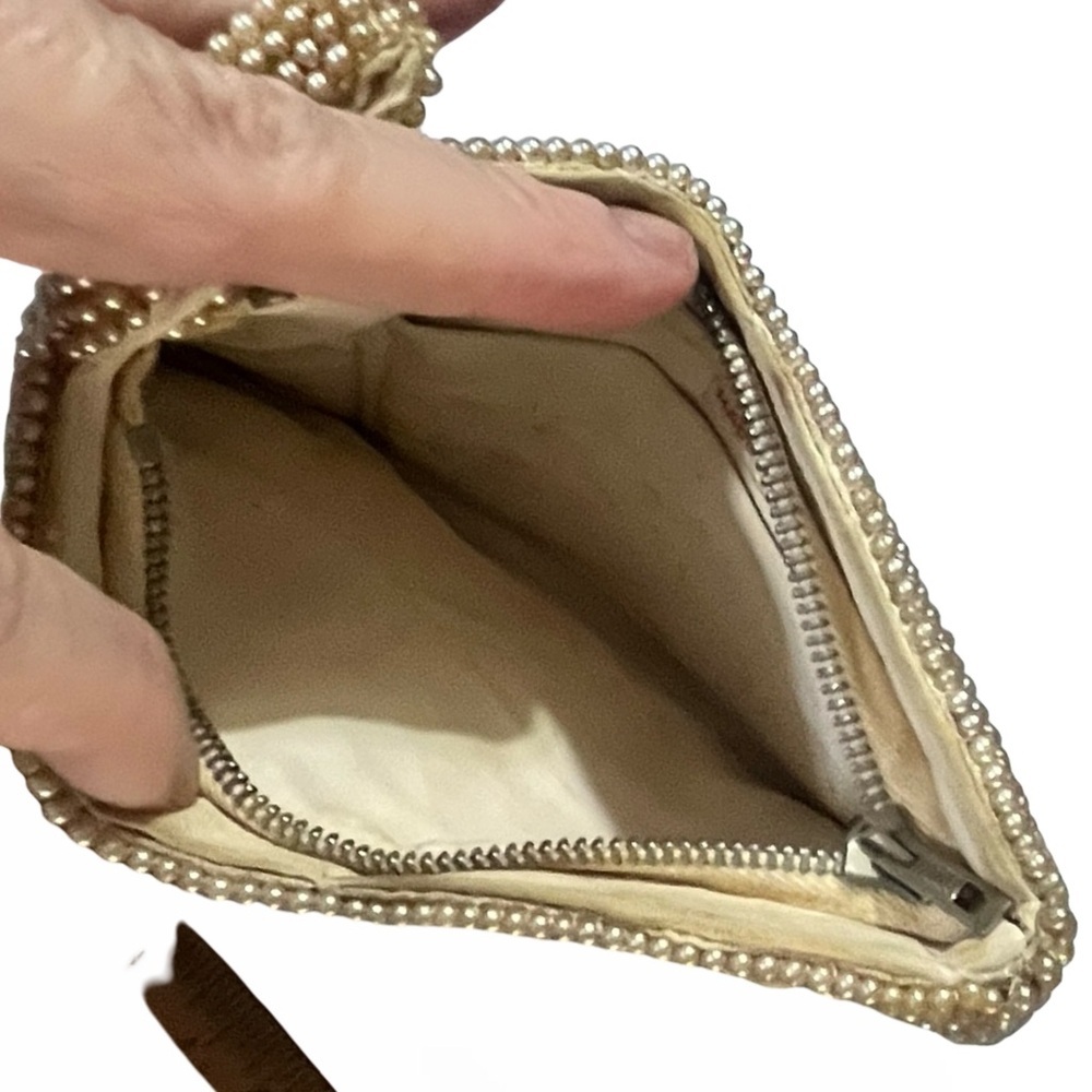 Vintage Made in Japan Cream Beaded Clutch - Picture 7 of 7